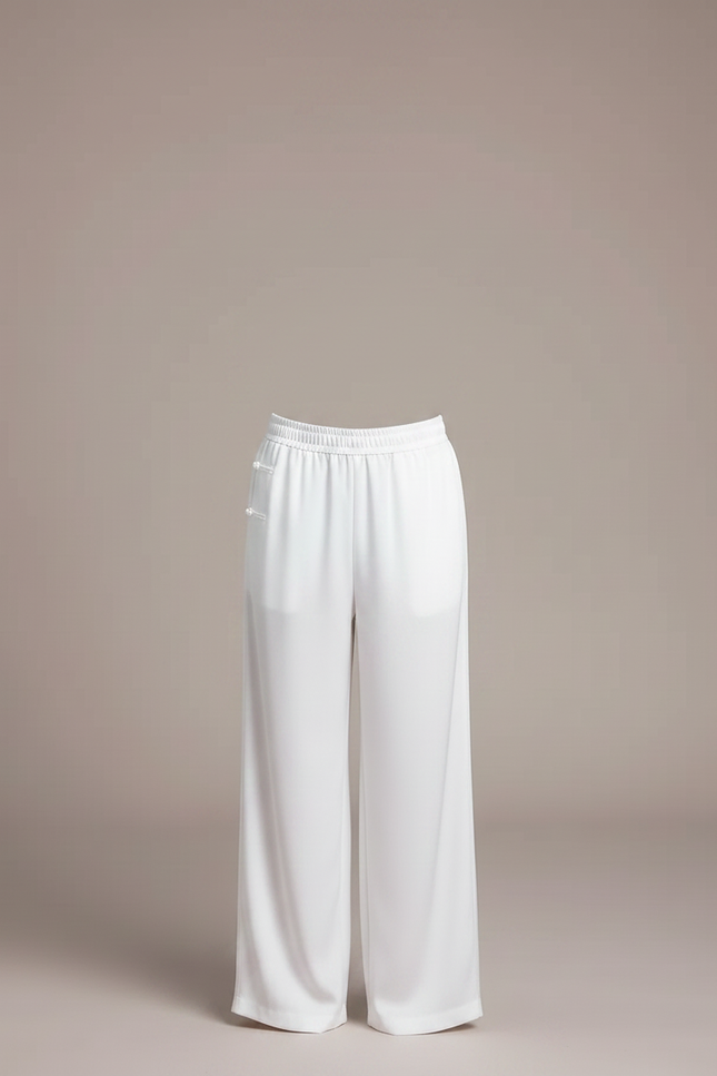 Pantalon Chinois Blanc Ample Fluide Satiné Enfant - vue 3