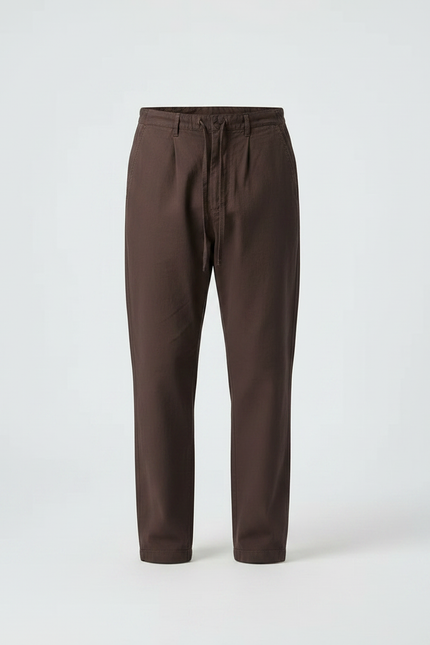 Pantalon Chinois Homme Ample Coton - Marron Toile - vue 3