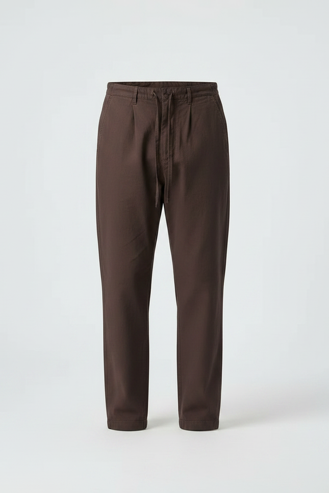 Pantalon Chinois Homme Ample Coton - Marron Toile - vue 3