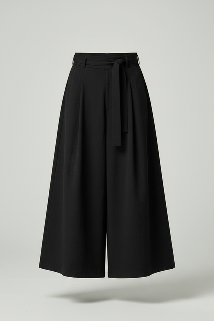 Pantalon Chinois Noir Ample Ceinturé Fluide Homme - Viscose - vue 3