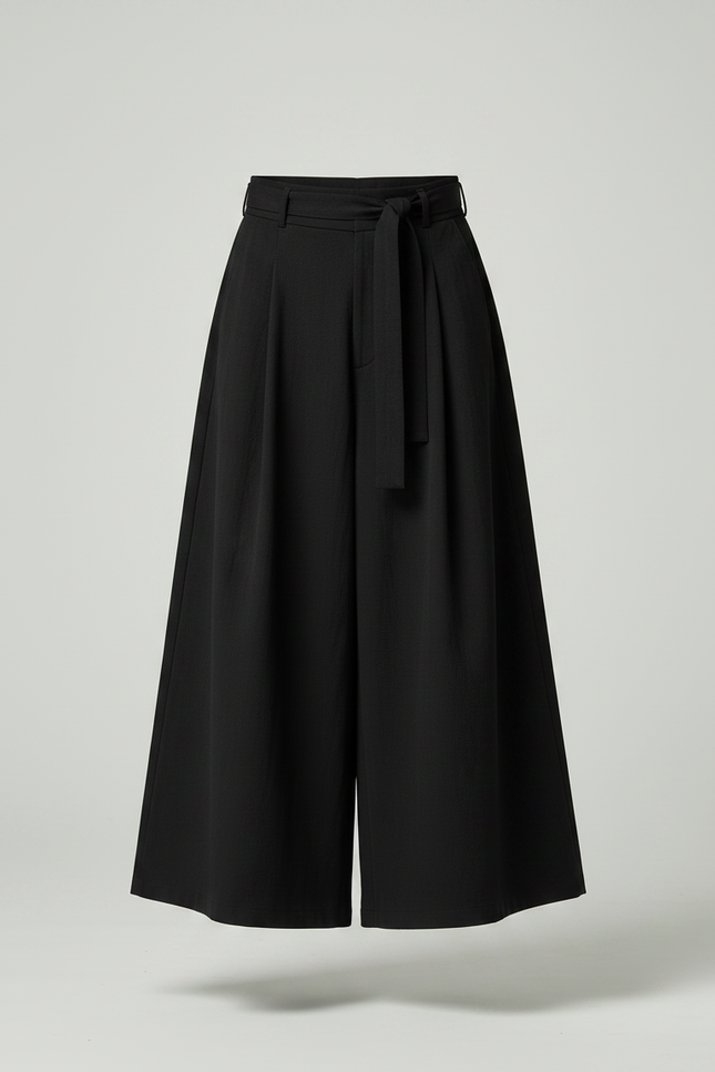 Pantalon Chinois Noir Ample Ceinturé Fluide Homme - Viscose - vue 3
