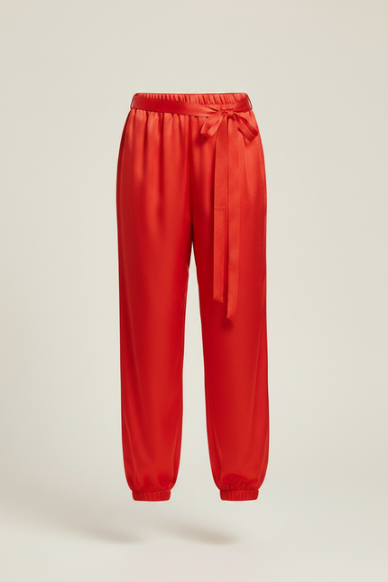 Pantalon Chinois Rouge Satiné Fluide Enfant - vue 3