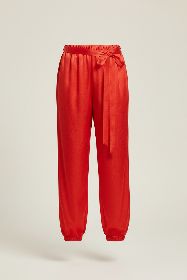 Pantalon Chinois Rouge Satiné Fluide Enfant - vue 3