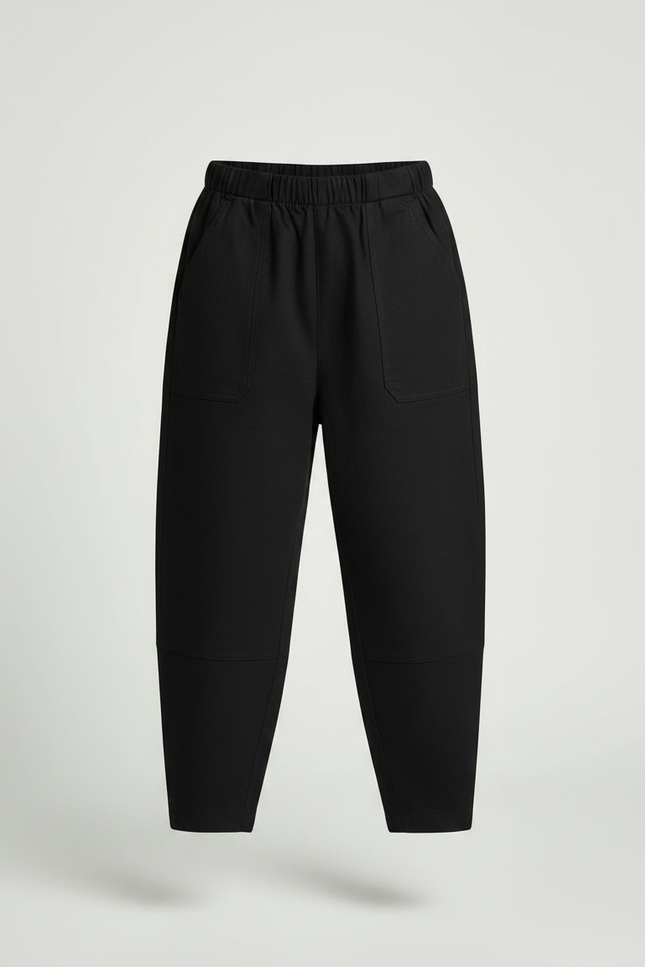 Pantalon Chinois Noir Ample Coton Enfant Confortable - vue 3