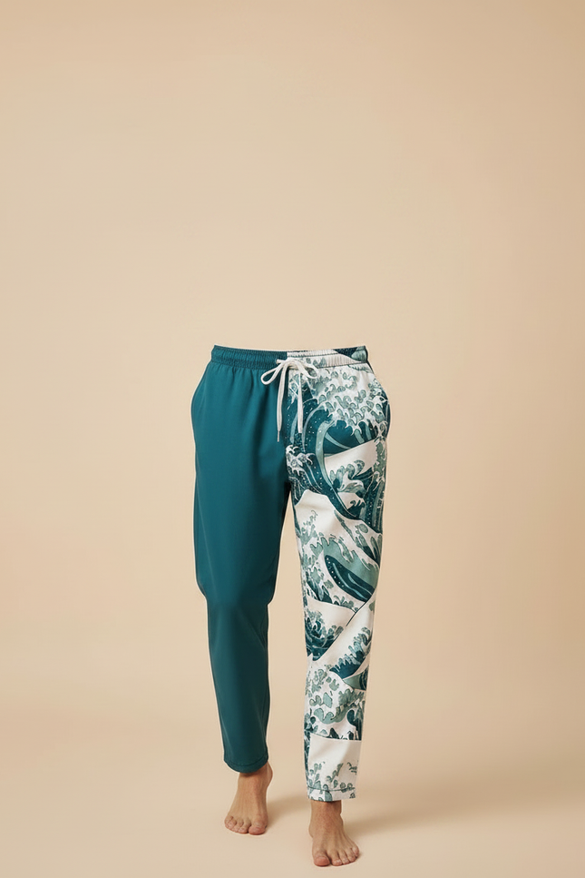 Pantalon Chinois Harem Vagues Bicolore Décontracté Homme - Imprimé Polyester - vue 3