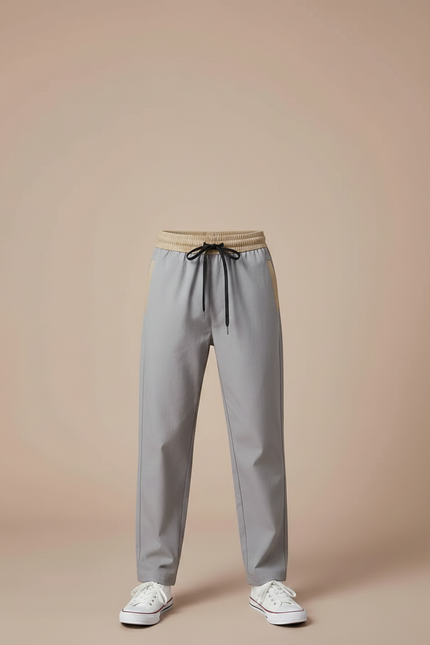 Pantalon Chinois Gris Léger Droit Élastique Garçon - Polyester - vue 3