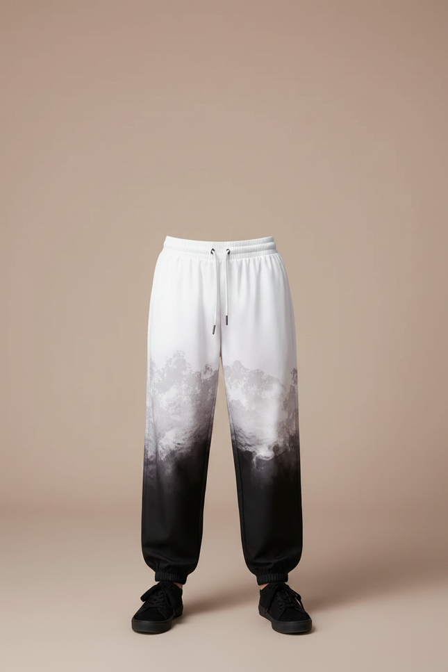 Pantalon Chinois Blanc Noir Dégradé Ample Garçon - Multicolore Polyester - vue 3