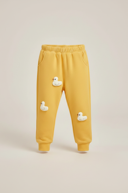 Pantalon Chinois Jaune Canards Ample Molleton Enfant - vue 3