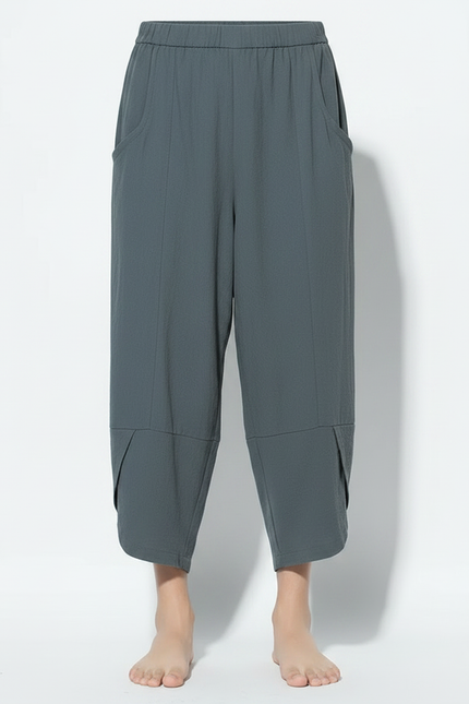 Pantalon Chinois Harem Coton Lin Homme Ample - Vert - vue 3