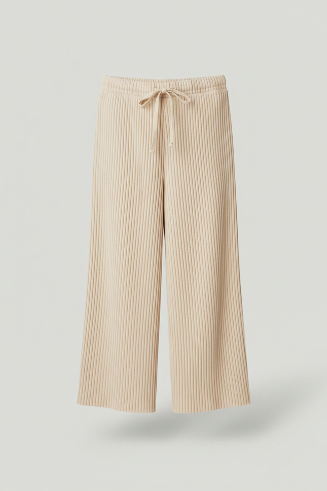 Pantalon Chinois Beige Côtelé Ample Décontracté Enfant - Maille - vue 3