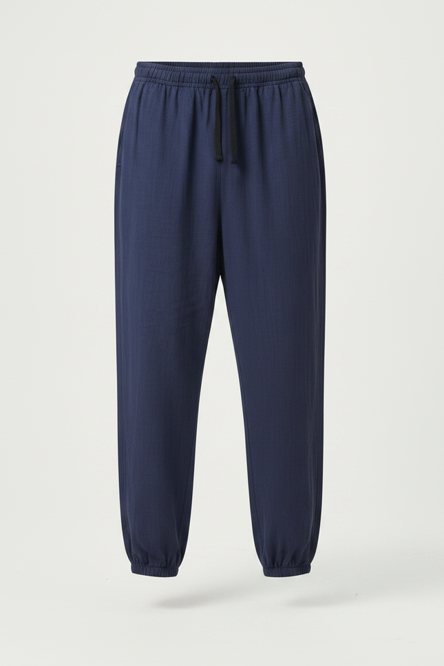 Pantalon Chinois Bleu Marine Ample Coton Confortable Homme - vue 3