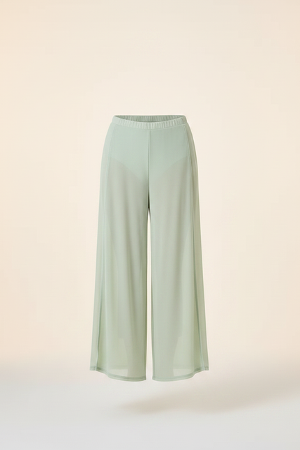 Pantalon Chinois Vert Clair Fluide Ample Élégant Femme - Polyester - vue 3