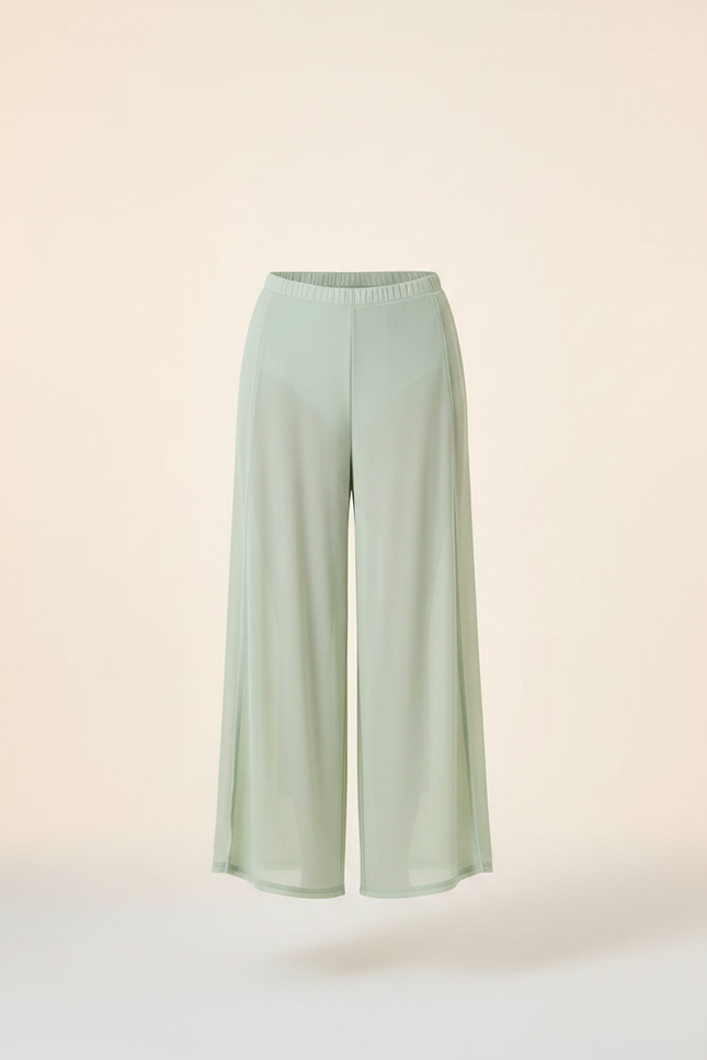 Pantalon Chinois Vert Clair Fluide Ample Élégant Femme - Polyester - vue 3