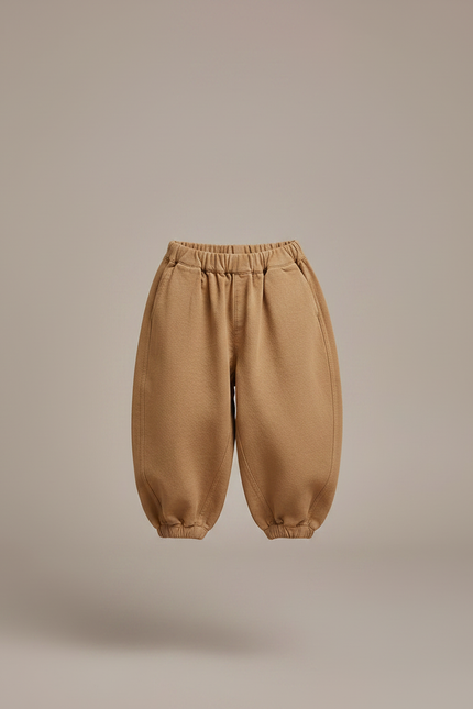 Pantalon Chinois Marron Ample Décontracté Harem Enfant - Molleton - vue 3