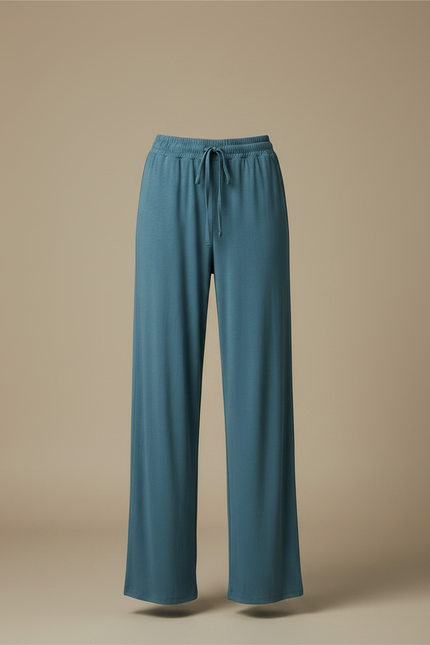 Pantalon Chinois Bleu Fluide Ample Élégant Femme - Viscose - vue 3