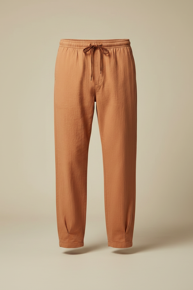 Pantalon Chinois Marron Ample Décontracté Homme Coton - vue 3