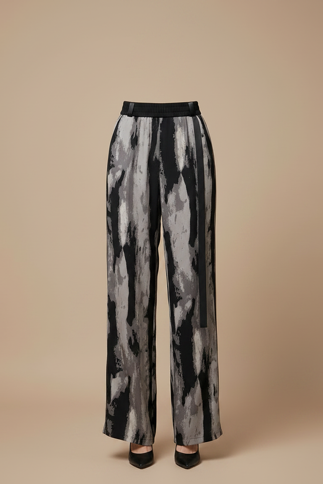 Pantalon Chinois Fluide Imprimé Tie-Dye Ample Femme - Viscose - vue 3