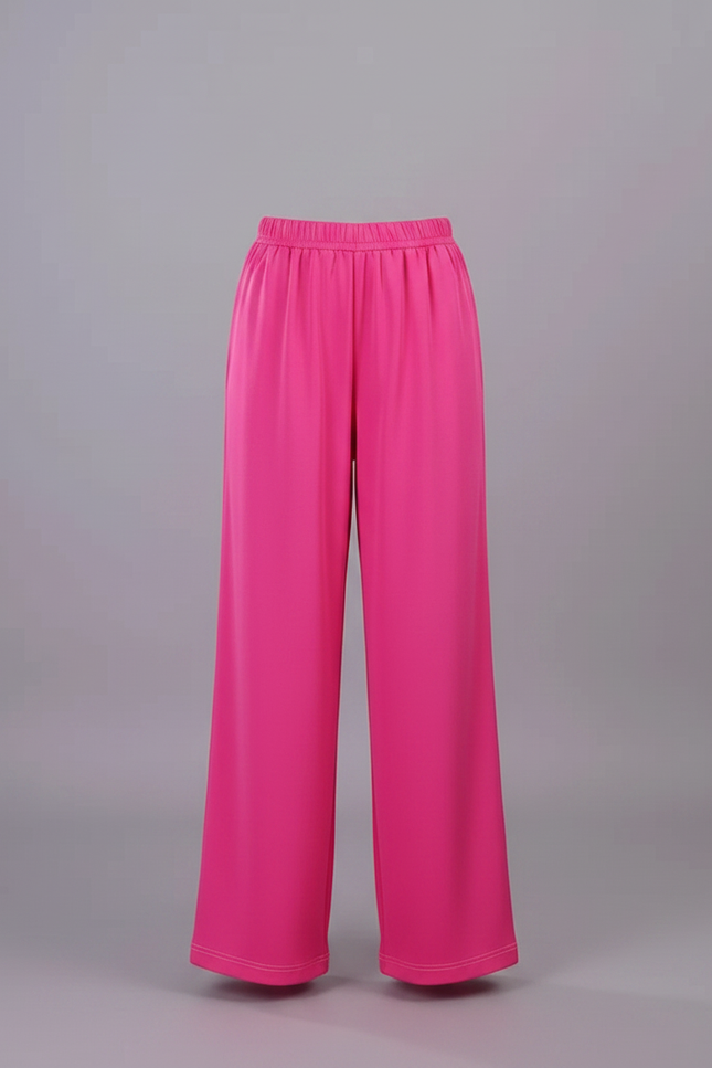 Pantalon Chinois Rose Ample Fluide Décontracté Enfant - Viscose - vue 3