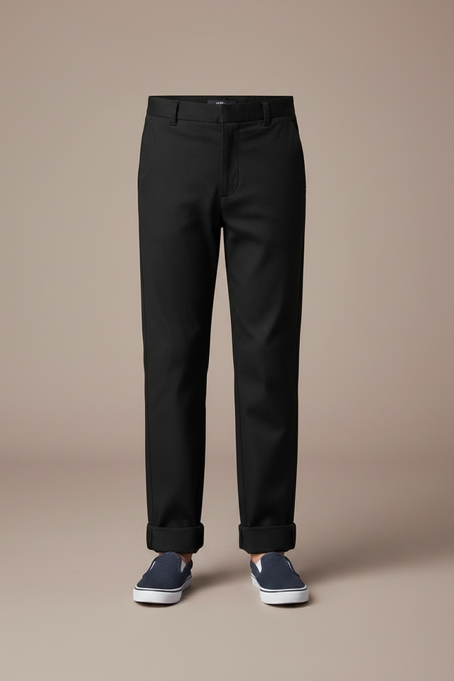 Pantalon Chinois Noir Droit Décontracté Enfant - Gabardine - vue 3