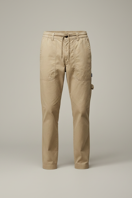 Pantalon Chinois Beige Cargo Coton Décontracté Homme - vue 3