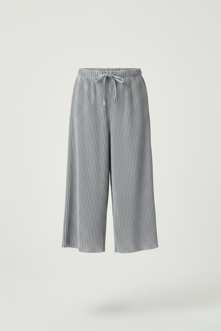 Pantalon Chinois Gris Plissé Ample Décontracté Enfant - Polyester - vue 3
