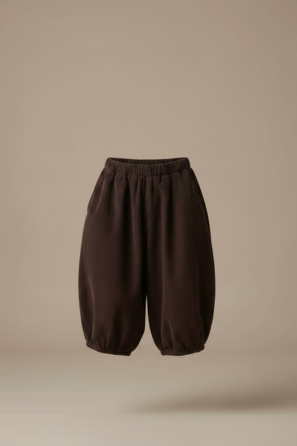 Pantalon Chinois Marron Côtelé Bouffant Enfant Mignon - Cordé - vue 3