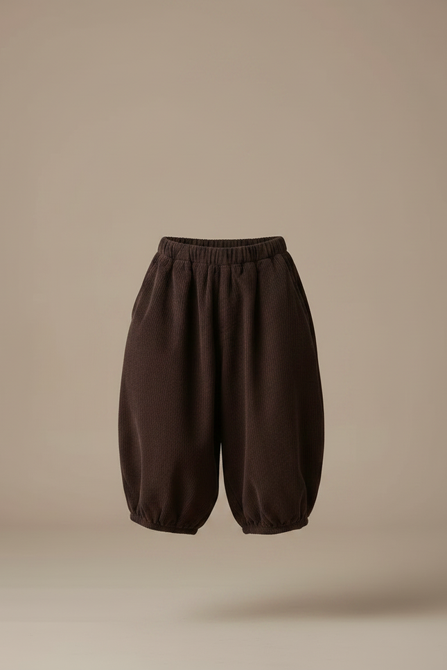 Pantalon Chinois Marron Côtelé Bouffant Enfant Mignon - Cordé - vue 3