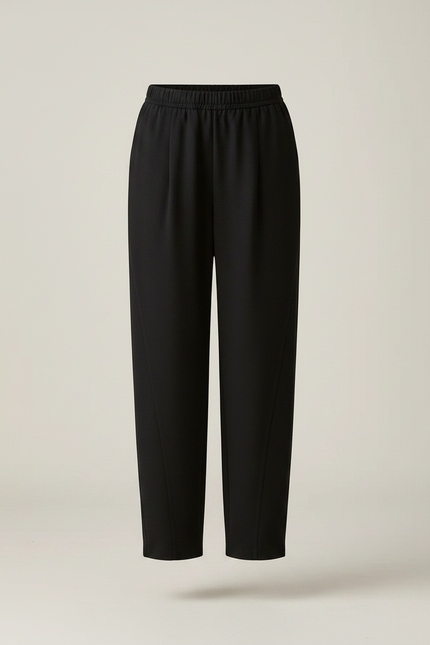 Pantalon Chinois Noir Ample Fluide Élastiqué Élégant Femme - Polyester - vue 3