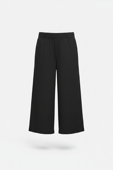 Pantalon Chinois Noir Ample Fluide Élastique Décontracté Femme - Polyester - vue 3