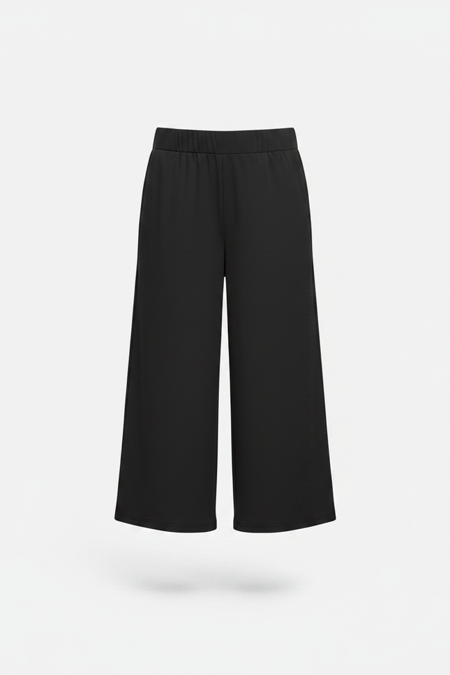 Pantalon Chinois Noir Ample Fluide Élastique Décontracté Femme - Polyester - vue 3