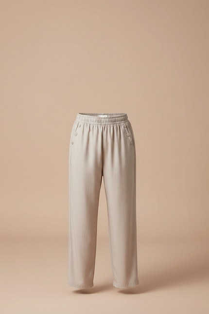 Pantalon Chinois Beige Ample Décontracté Enfant Coton - Viscose - vue 3