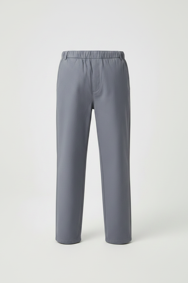 Pantalon Chinois Gris Élastique Droit Garçon Formel - Gabardine - vue 3