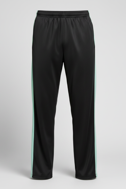 Pantalon Chinois Noir Bandes Vertes Sport Homme - Polyester - vue 3