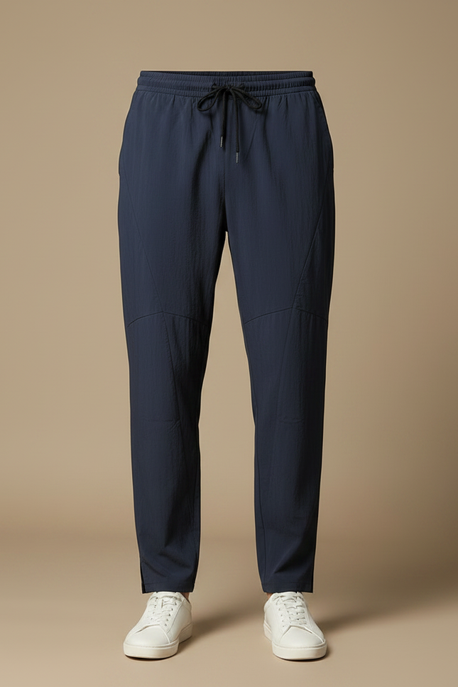 Pantalon Chinois Bleu Marine Ample Coton Décontracté Homme - Polyester - vue 3