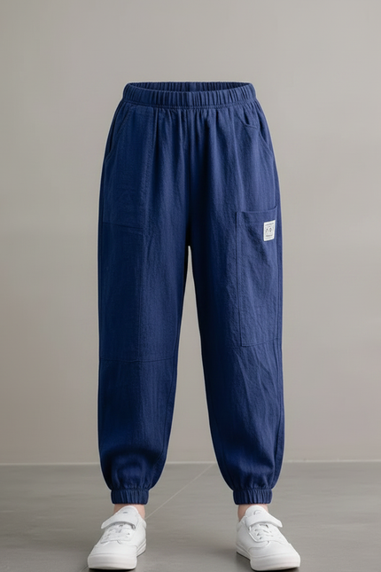 Pantalon Chinois Bleu Ample Lin Enfant Décontracté - vue 3