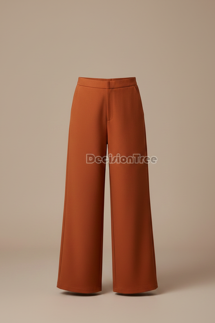 Pantalon Chinois Marron Ample Fluide Élégant Fille - Polyester - vue 3