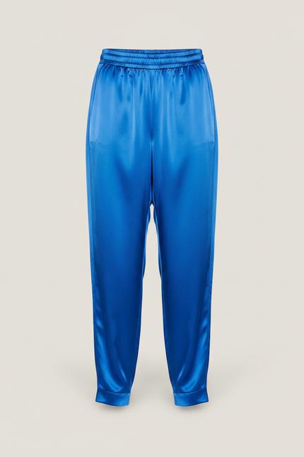 Pantalon Chinois Bleu Royal Satin Fluide Enfant - vue 3