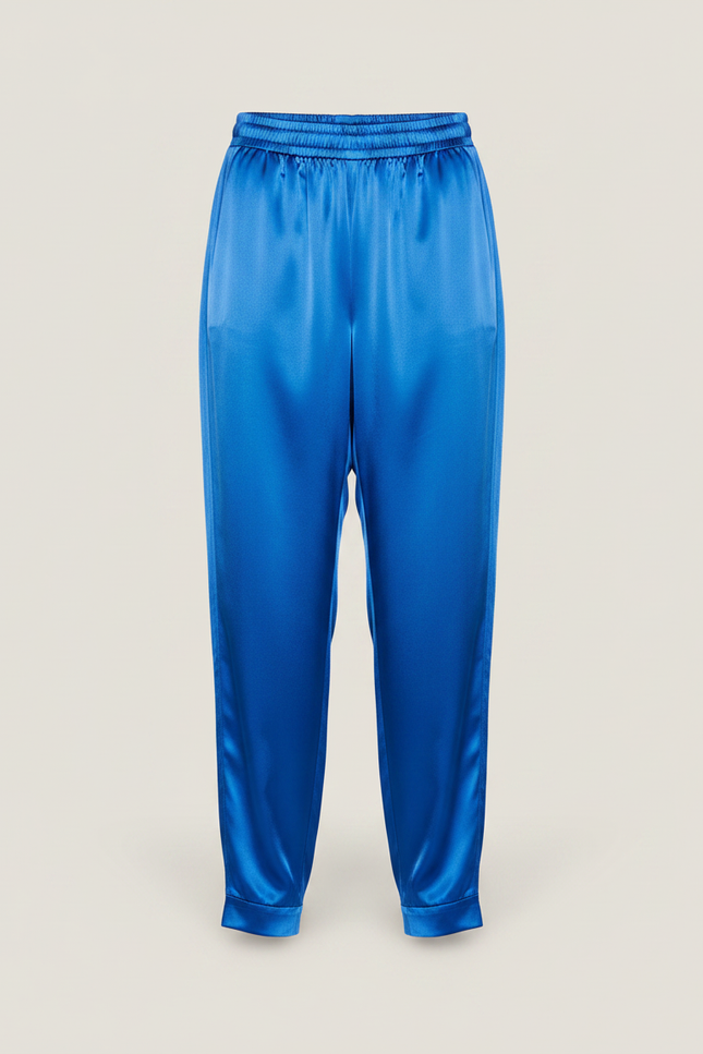 Pantalon Chinois Bleu Royal Satin Fluide Enfant - vue 3