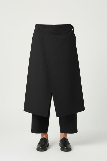 Pantalon Chinois Noir Droit Cropped Streetwear Décontracté - Polyester - vue 3