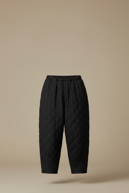 Pantalon Chinois Matelassé Noir Ample Hiver - Polyester - vue 3