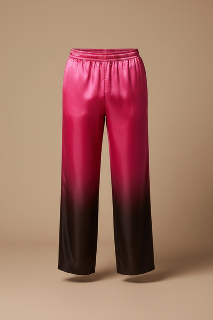 Pantalon Chinois Rose Dégradé Satin Ample Homme - vue 3