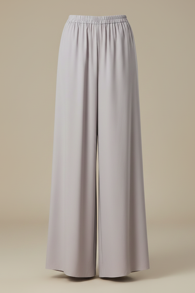 Pantalon Chinois Jupe Superposée Fluide Ample Imprimé - Violet Viscose - vue 3