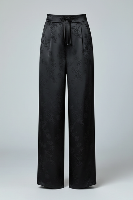 Veste Et Pantalon Chinois - Noir Satin - vue 3