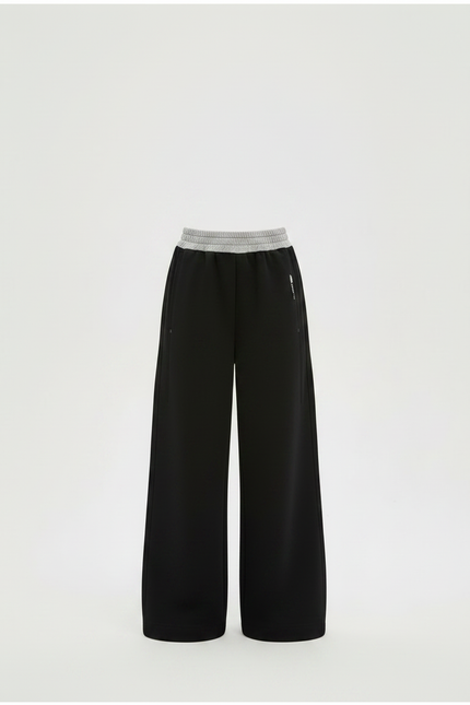 Pantalon Chinois Noir Ample Coton Élastique Fille - Molleton - vue 3
