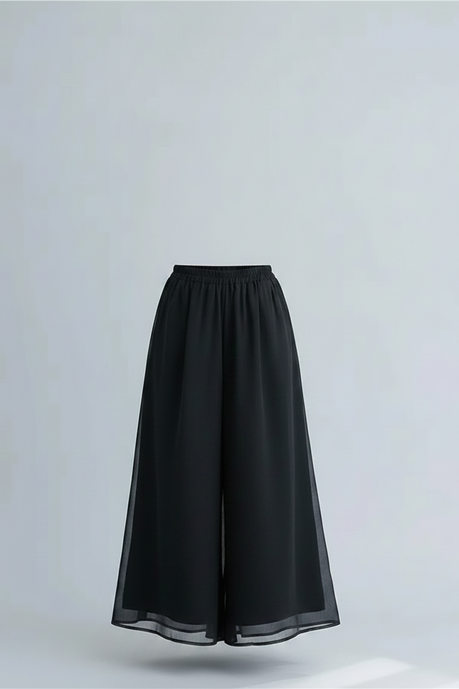 Pantalon Chinois Noir Ample Fluide Enfant - Polyester - vue 3