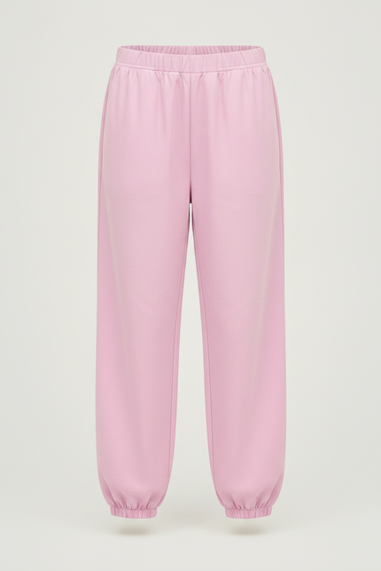 Pantalon Chinois Rose Uni Ample Élastique Fille - Molleton - vue 3