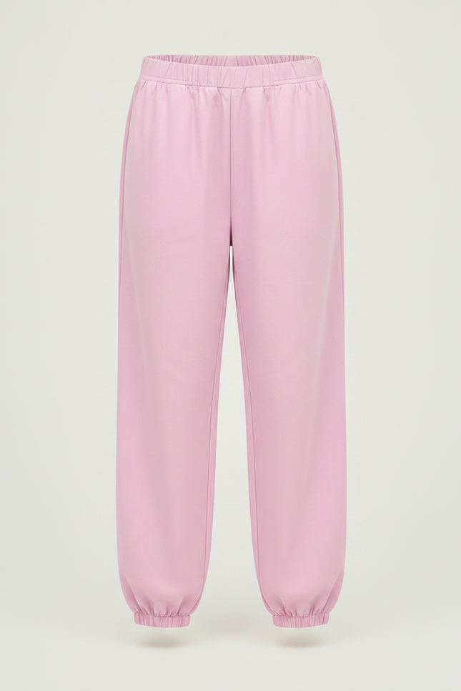 Pantalon Chinois Rose Uni Ample Élastique Fille - Molleton - vue 3