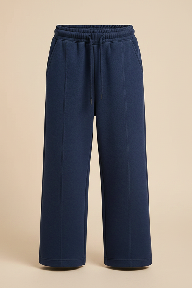 Pantalon Chinois Bleu Marine Ample Décontracté Enfant Uni - Molleton - vue 3