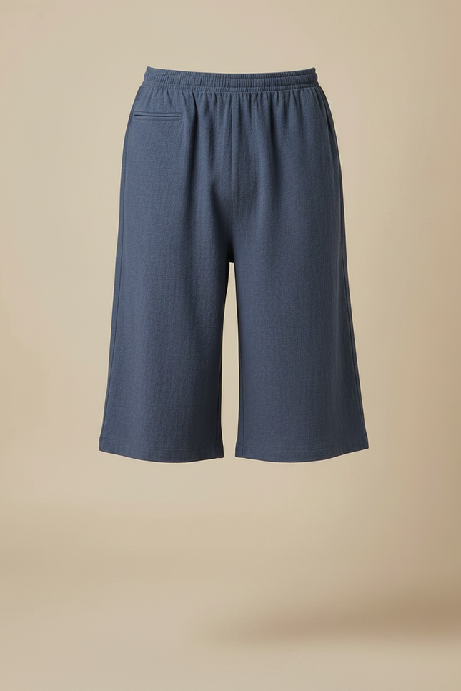 Pantalon Chinois Ample Coton Lin Moine Bleu - vue 3