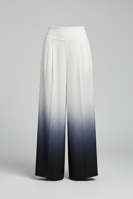 Pantalon Chinois Dégradé Fluide Ample Élégant Bicolore - Multicolore Viscose - vue 3
